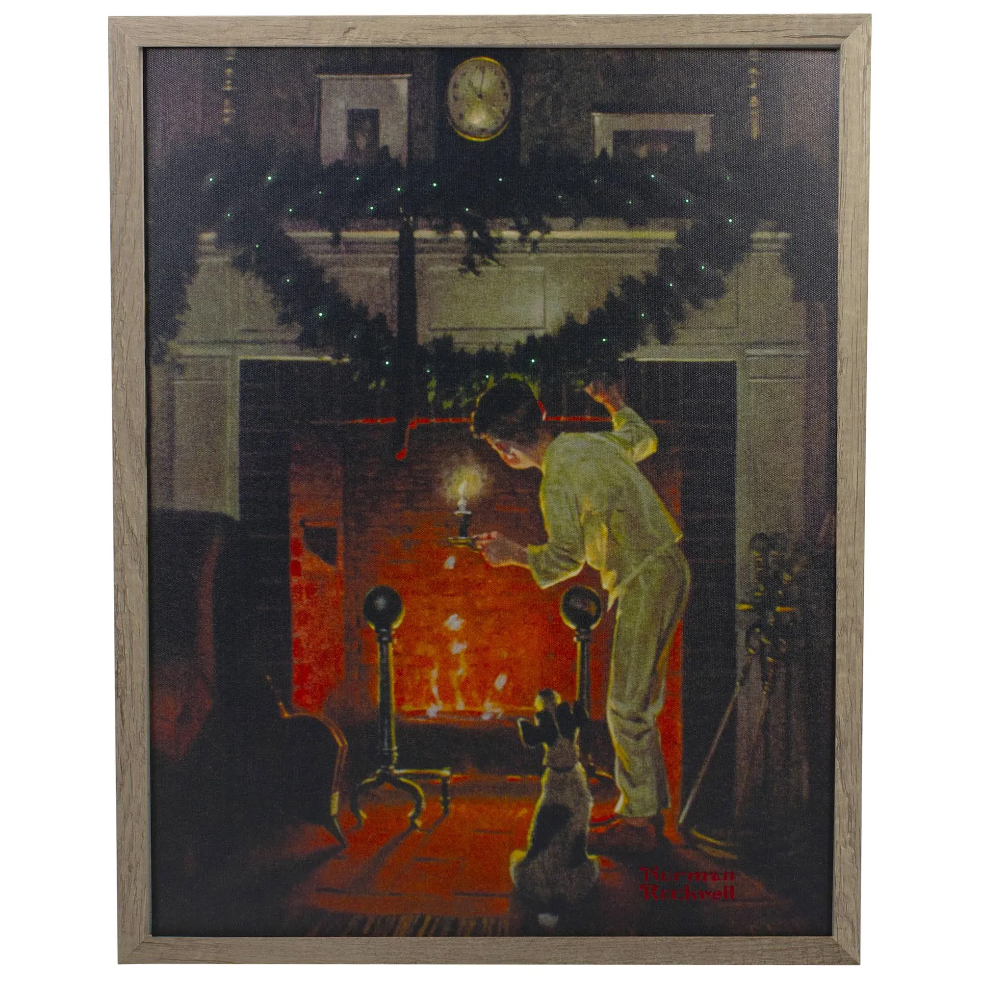 Northlight 19" Lighted Norman Rockwell 'Is He Coming?' Christmas Wall Art