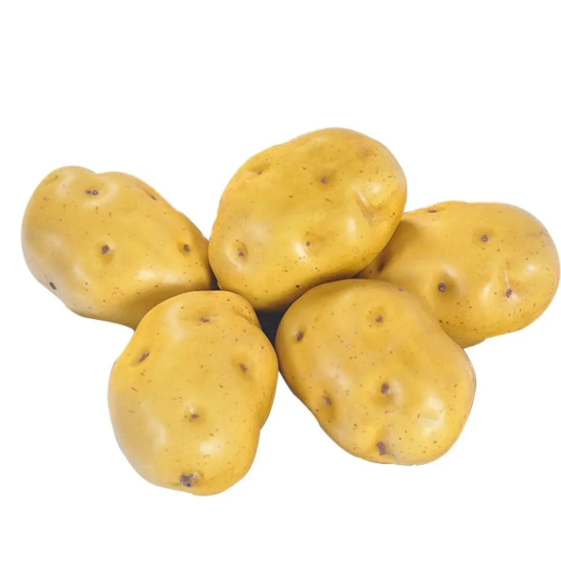 Lorigun Artificial Potatoes Lifelike Fake Potatoes Simulation Vegetable for Home Kitchen Decoration 5pcs