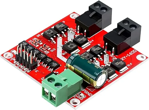 DROK DC Motor Driver, L298 Dual H Bridge Motor Speed Controller DC 6.5V-27V 7A PWM Motor Regulator Board 12V 24V Electric Motor Control Module Industrial 160W with Optocoupler Isolation