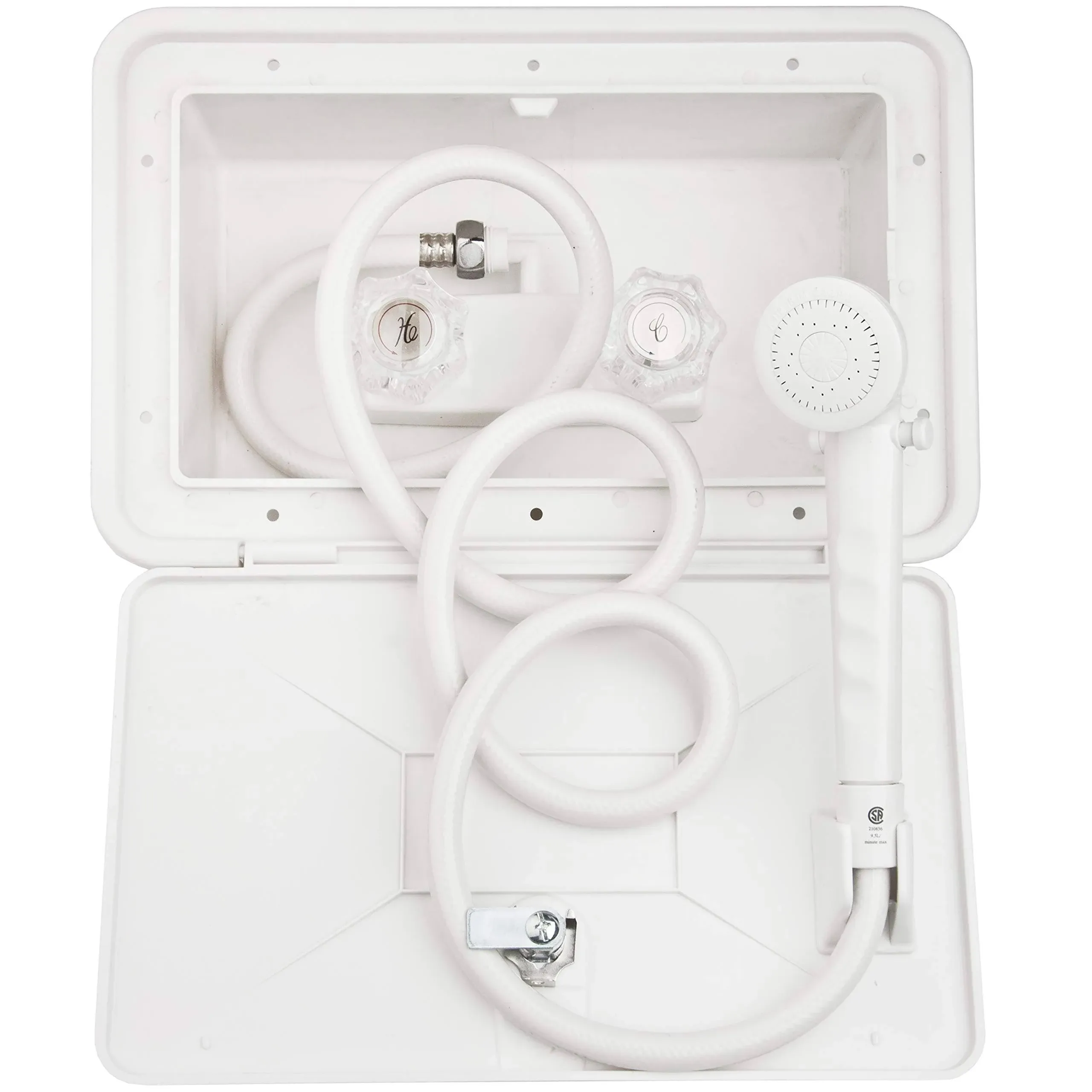 Dura Faucet DF-SA170-WT RV Exterior Shower Box Kit - White