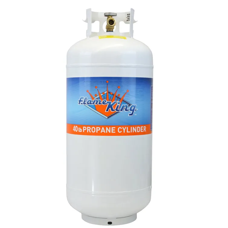 Flame King 40LB Empty Steel Propane Tank LP Cylinder with Type 1 OPD Valve, for Grills and BBQs