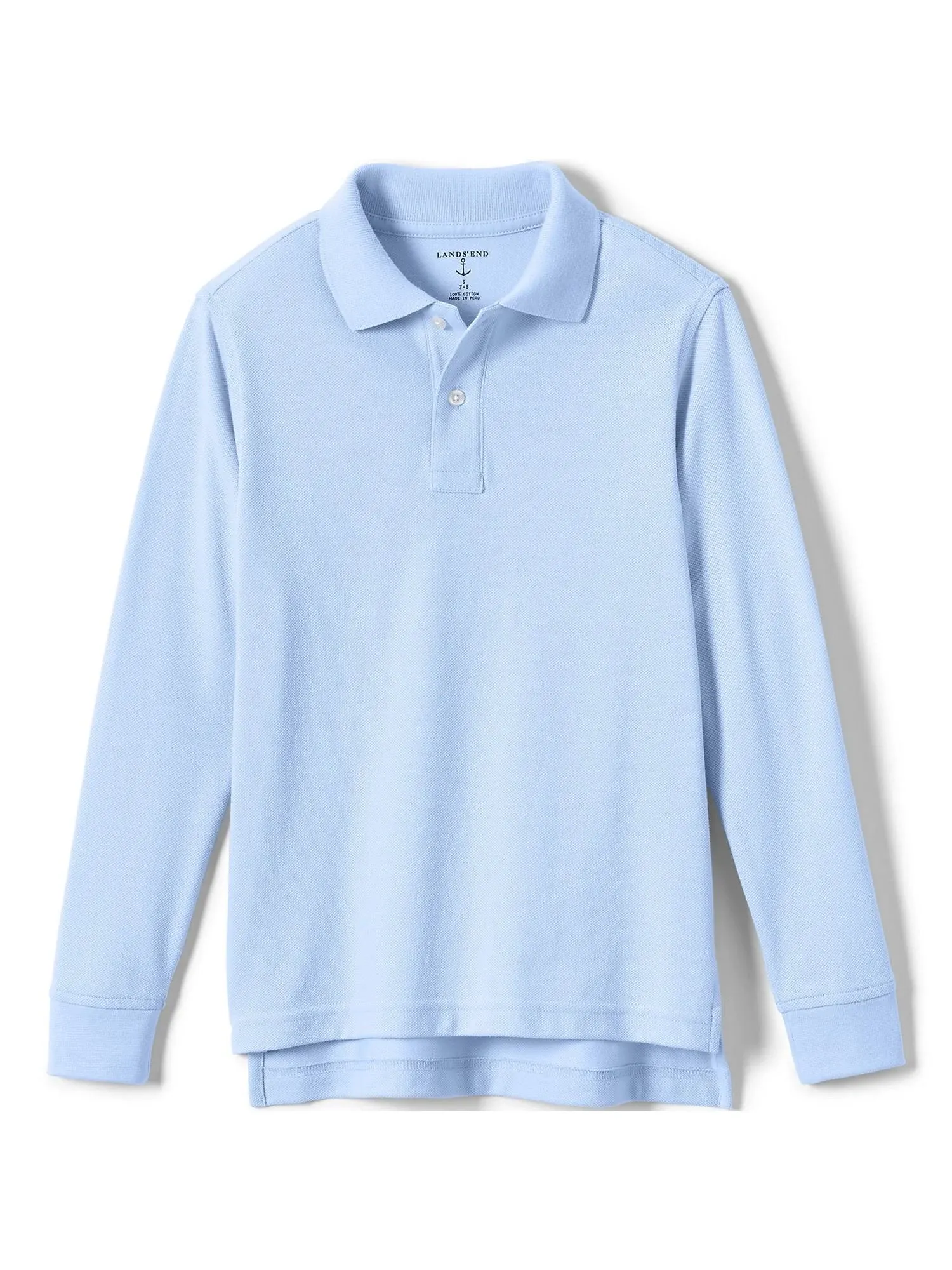 Kids 4-20 Lands' End School Uniform Long Sleeve Mesh Polo Shirt