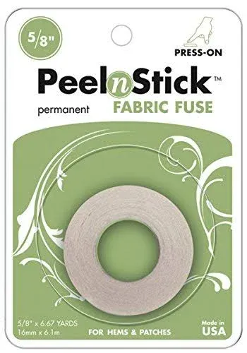 PeelnStick 3346 Fabric Fuse Adhesive Tape 5/8" x 20 ft roll (2-Pack) Instant Hem Sticky Double Sided Fabric Tape