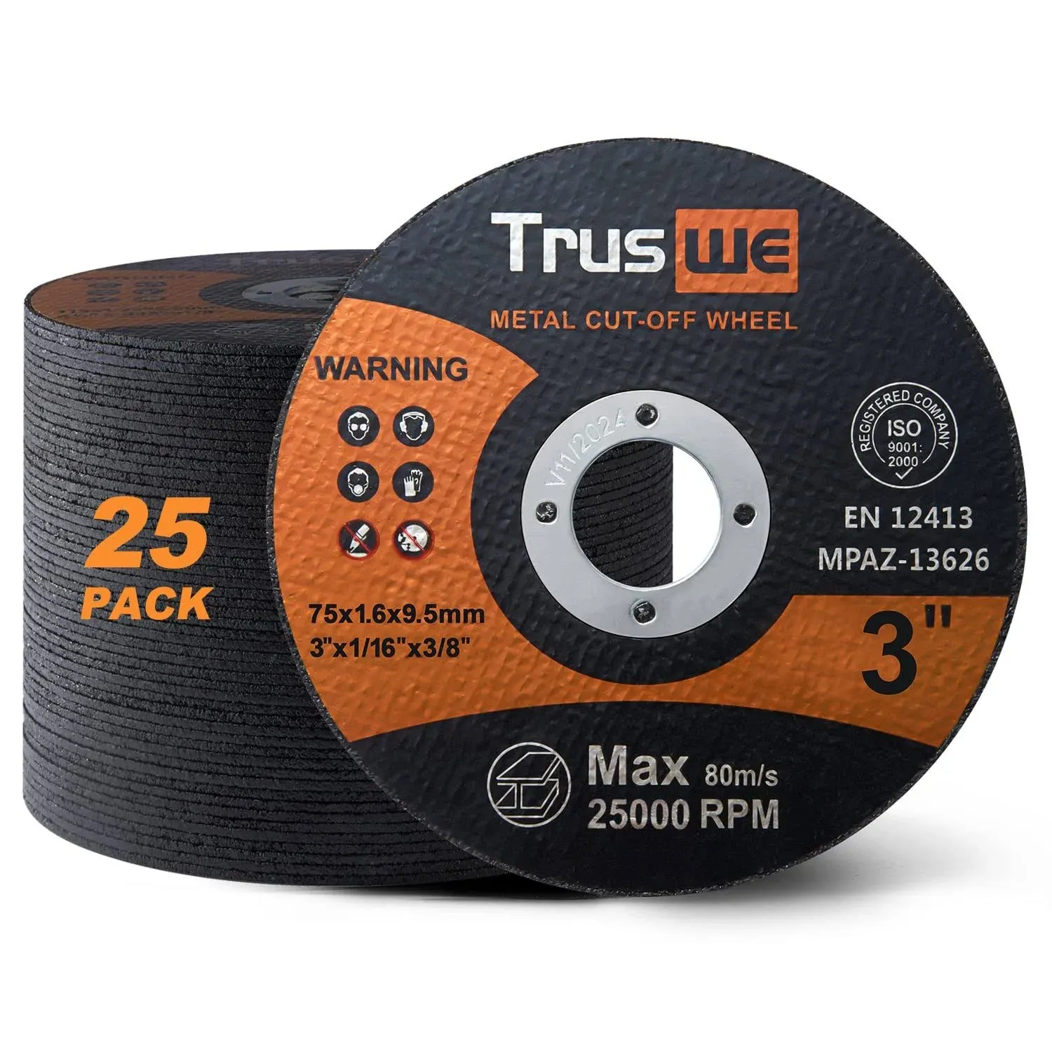 Truswe Cut Off Wheels 25 Pack,3 inch,Metal and Stainless Steel Cutting Wheel for ...