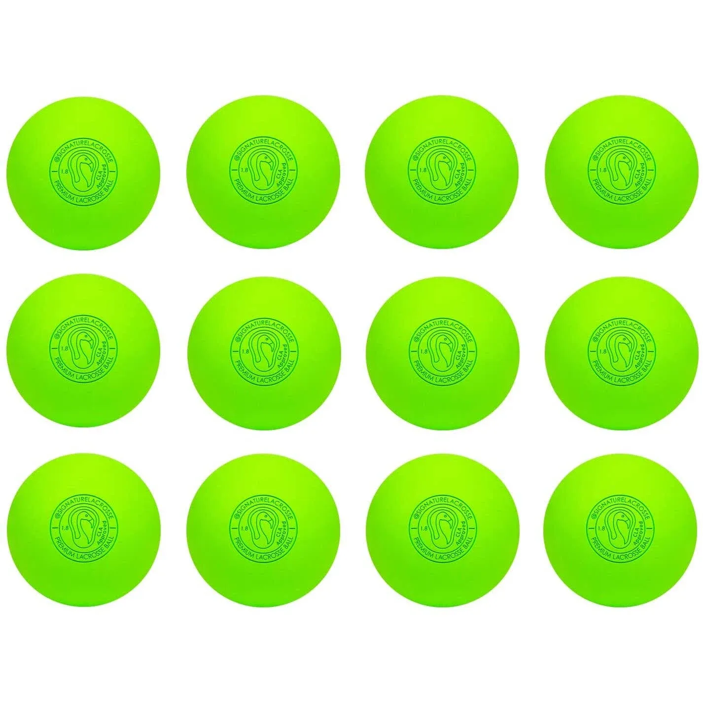 Signature Lacrosse Ball Set - Packs of 2, 4, 8, 12, and 100 - No Chemical Smell Massage Balls, Myofascial Release Tools, Back Roller, Muscle Knot Remover