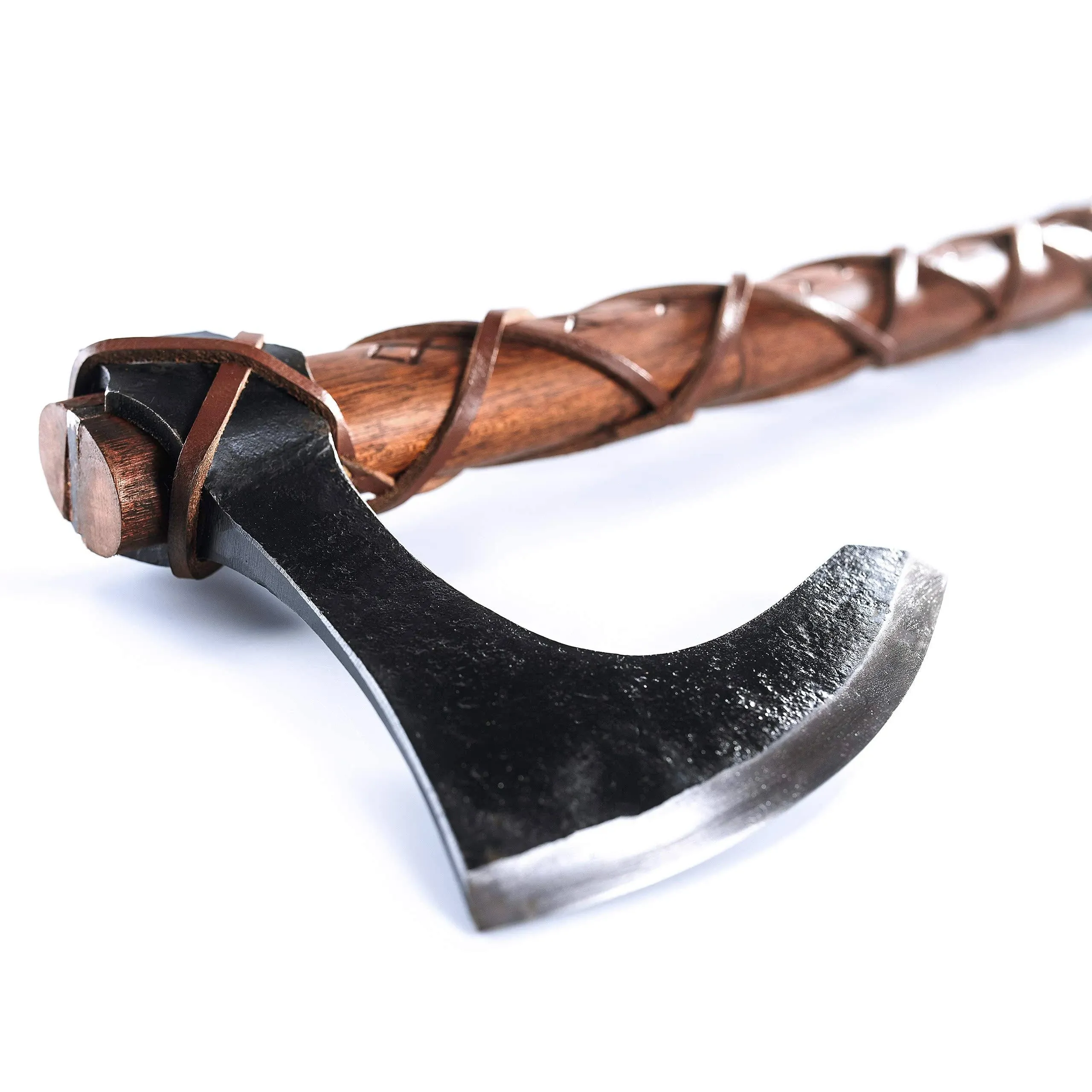 Norse Tradesman One-Handed Viking Battle Axe w/Hand-Engraved Runes