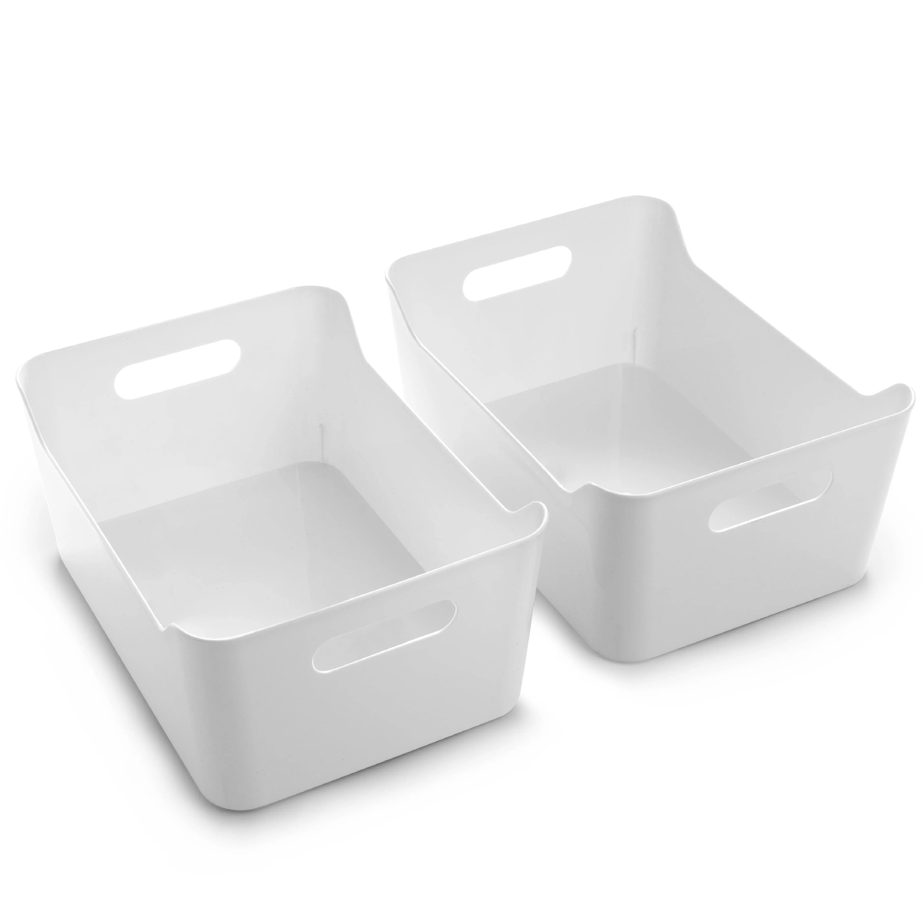 Bino | Plastic Organizer Bins, Large - 2 Pack | The Soho Collection | Multi-Use Organizer Bins | Pantry Organizer & Freezer Organizer Bins | Plastic