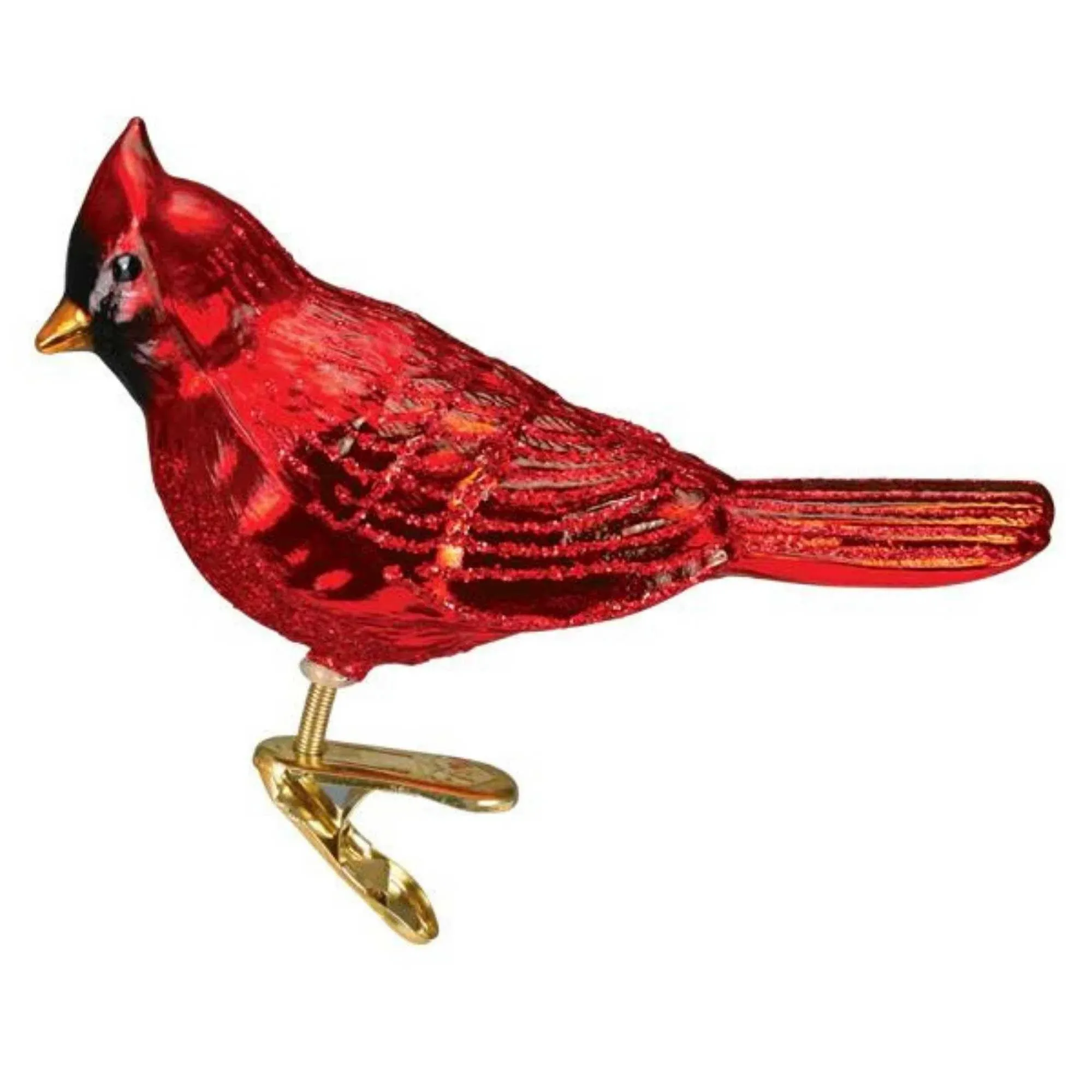 Old World Christmas Northern Cardinal Shiny Red Clip-On Ornament