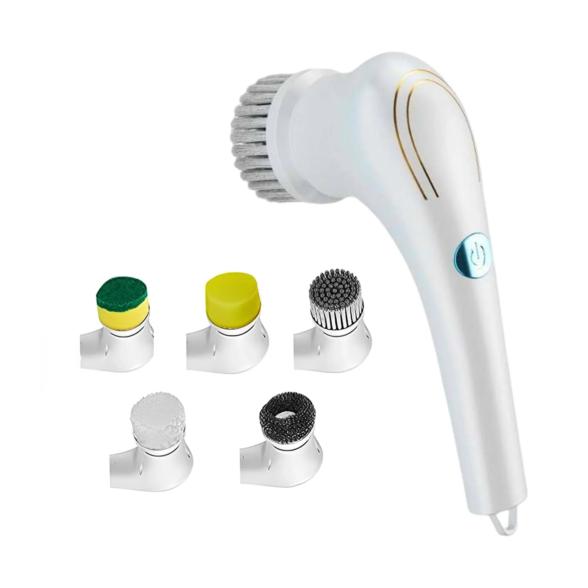 Life Electric Scrubber, Handheld Cleaning Brush, Includes 5 Replaceable Heads