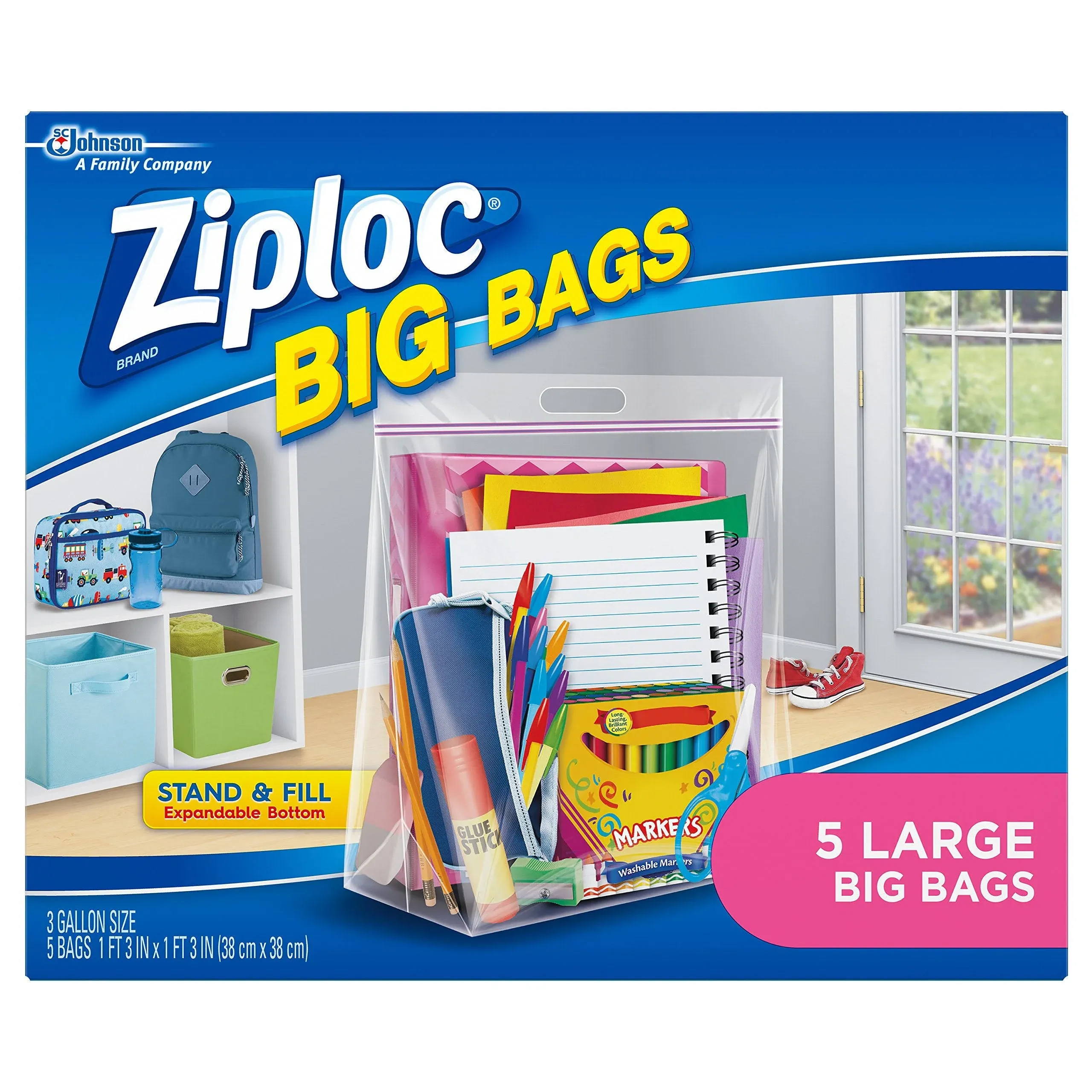 Ziploc Big Bag Large Double Zipper - 5 Ct - 2 Pk