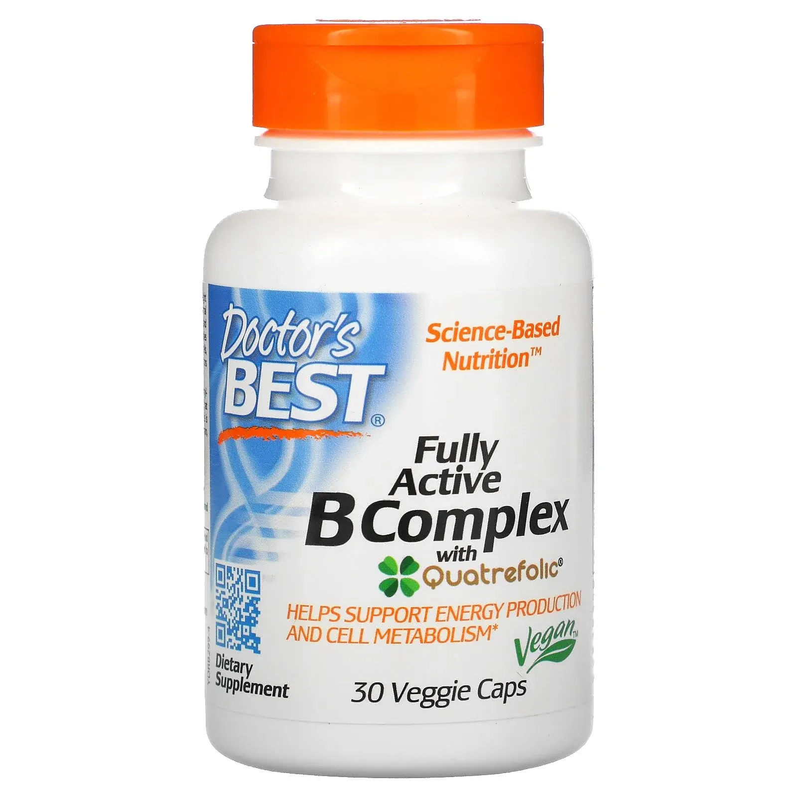 Doctor's Best, Fully Active B Complex with Quatrefolic, 60 Veggie Caps