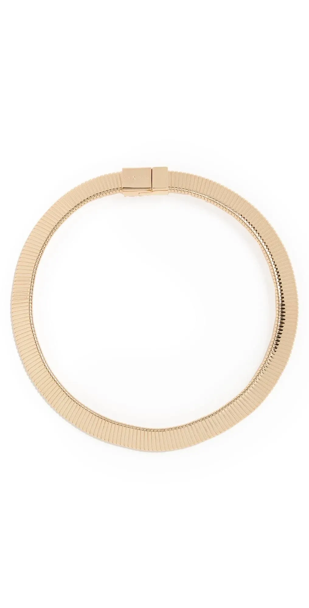 KENNETH JAY LANE, POLISHED GOLD FLAT STRETCH COLLAR NECKLACE