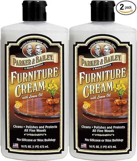 Parker & Bailey Furniture Cream with Lemon Oil, 16 oz, 2 Pack Set
