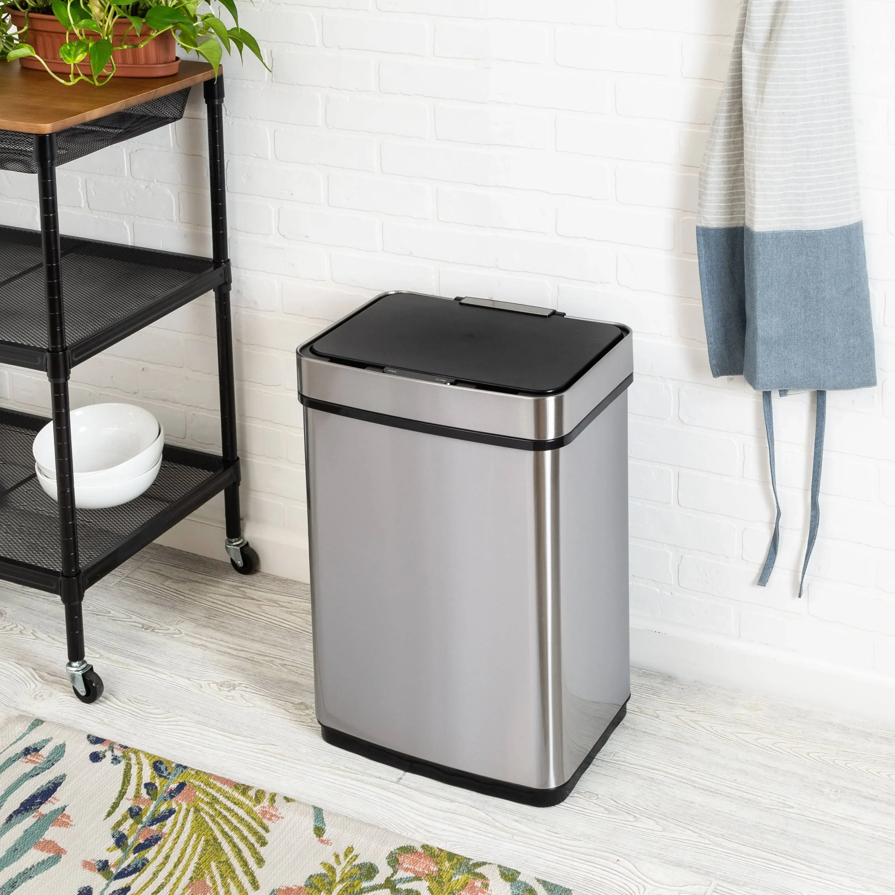 Honey-Can-Do 50L Stainless Steel Motion Sensor Trash Can