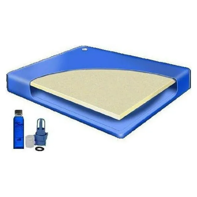 Queen Size 60x84 Semi Waveless Waterbed Mattress w/ a 4oz Bottle of Premium Clear Bottle Conditioner & Fill Kit Adapters