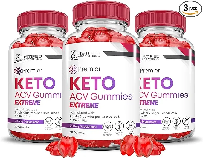 (3 Pack) Premier Keto Extreme ACV Gummies 2000mg Dietary Supplement 180 Gummys