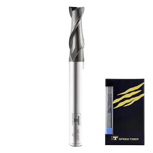 Speed Tiger Micrograin Carbide Square End Mill - 2 Flute - ISE1/8"2T (5 Pieces, 1/8") - for Milling Alloy Steels, Hardened Steel, Metal & More –