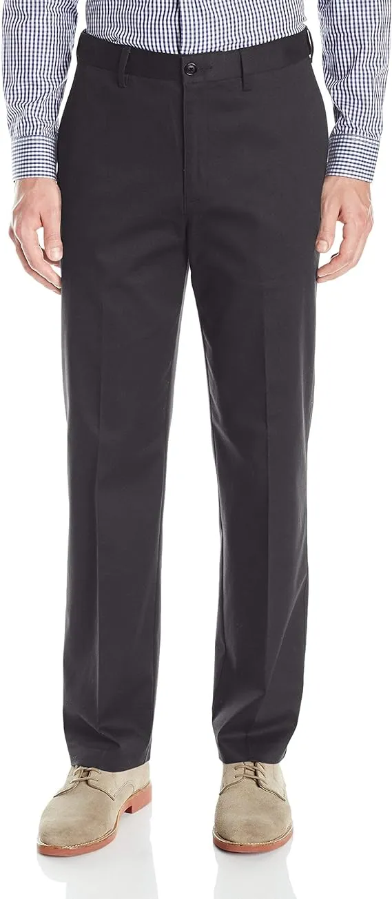 Savane Men's Flat Front Stretch Ultimate Performance Chino, Black