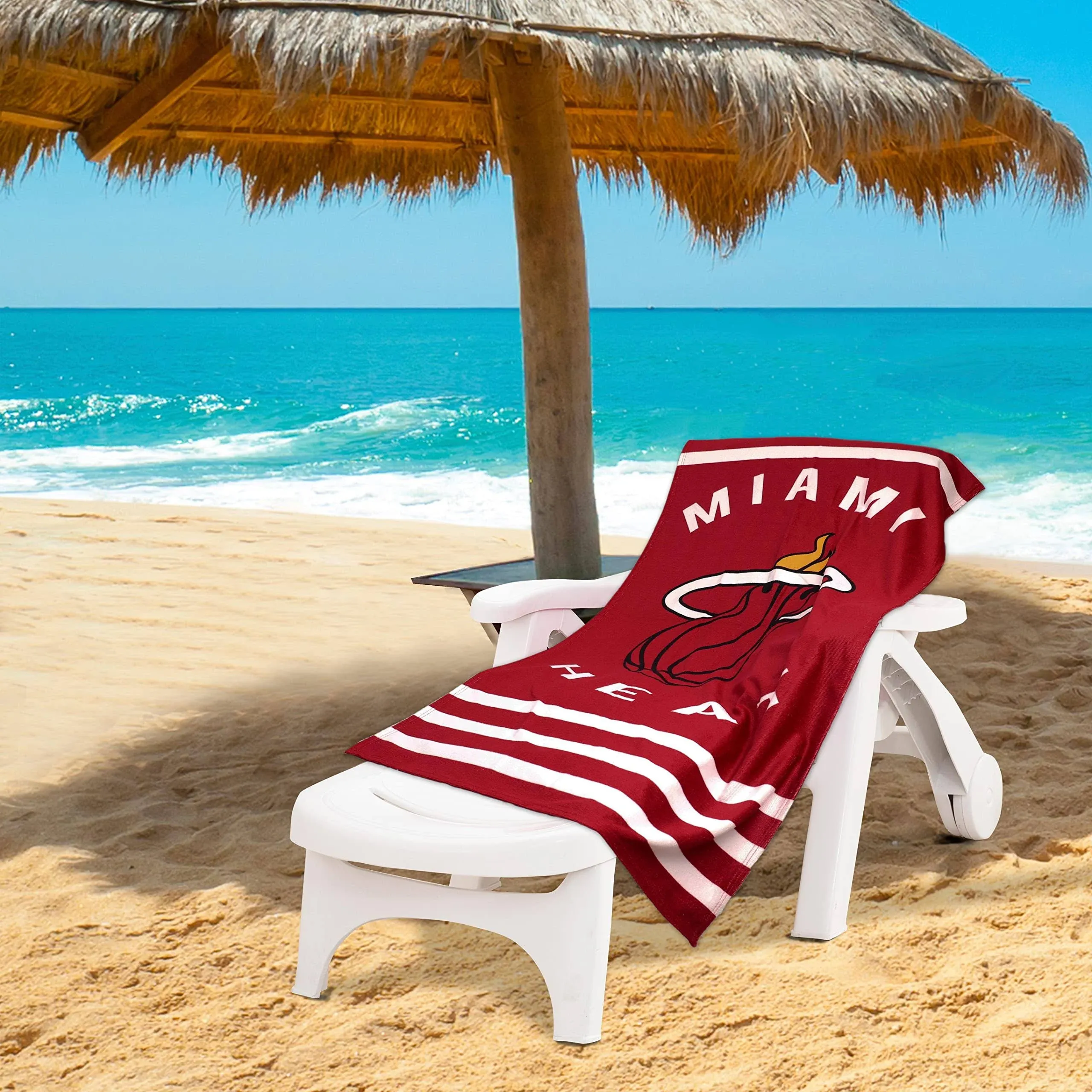 Northwest NBA Miami Heat &#034;Stripes&#034; Beach Towel, 30&#034; x 60&#034;