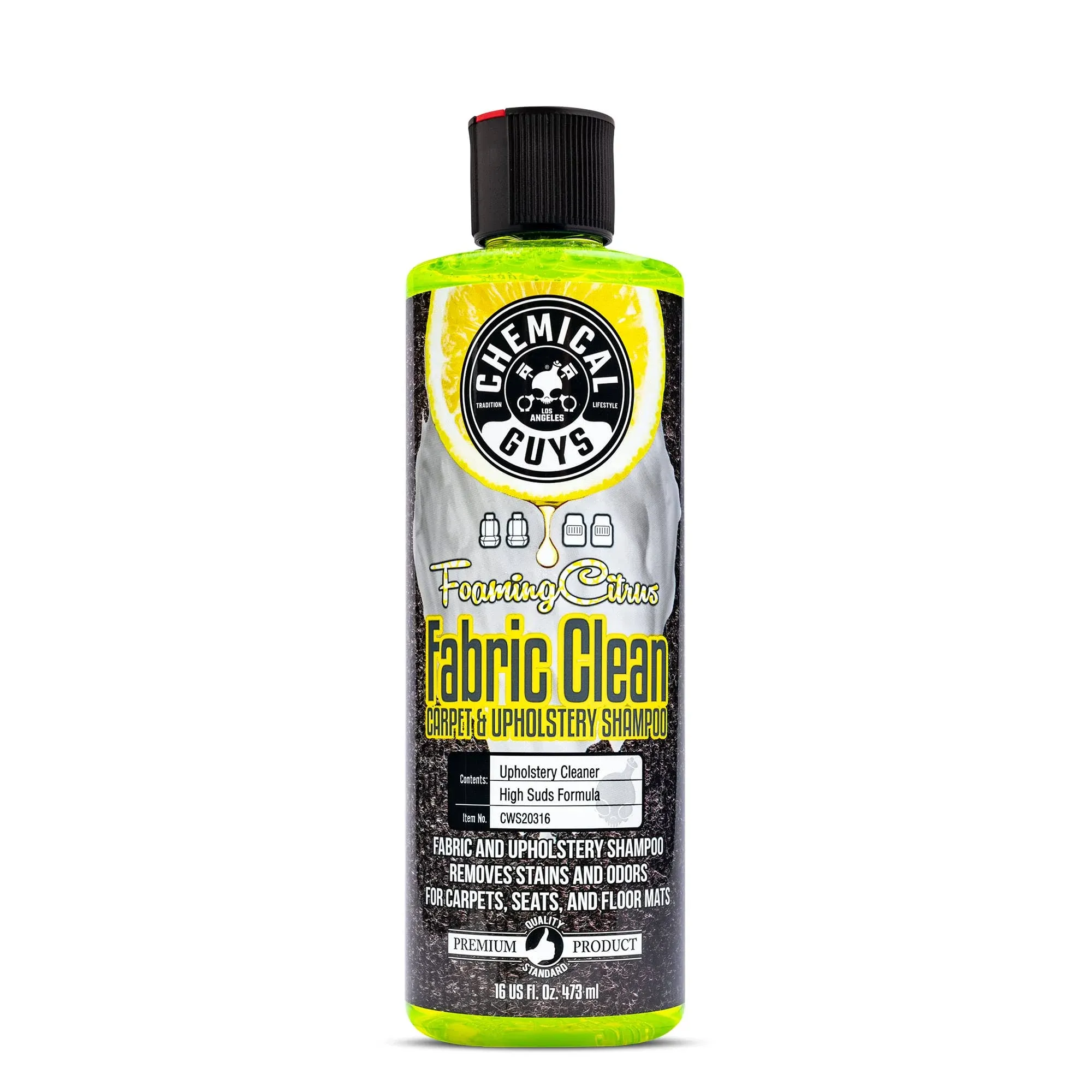 Chemical Guys - Foaming Citrus Fabric Clean Carpet &amp; Upholstery Shampoo (16 oz)