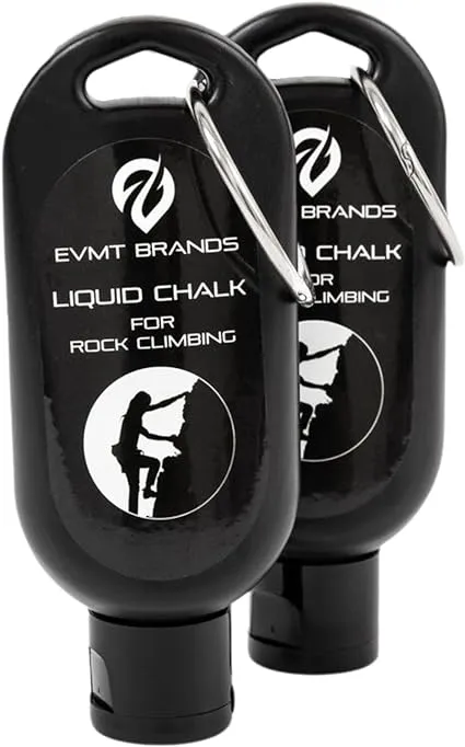 EVMT Brands Physic Liquid Chalk for Rock Climbing. Experience a Stronger Grip and Better Results with Sweat Resistant and Long Lasting Rock Climbing Chalk. 2 Pack - 50ml per Bottle