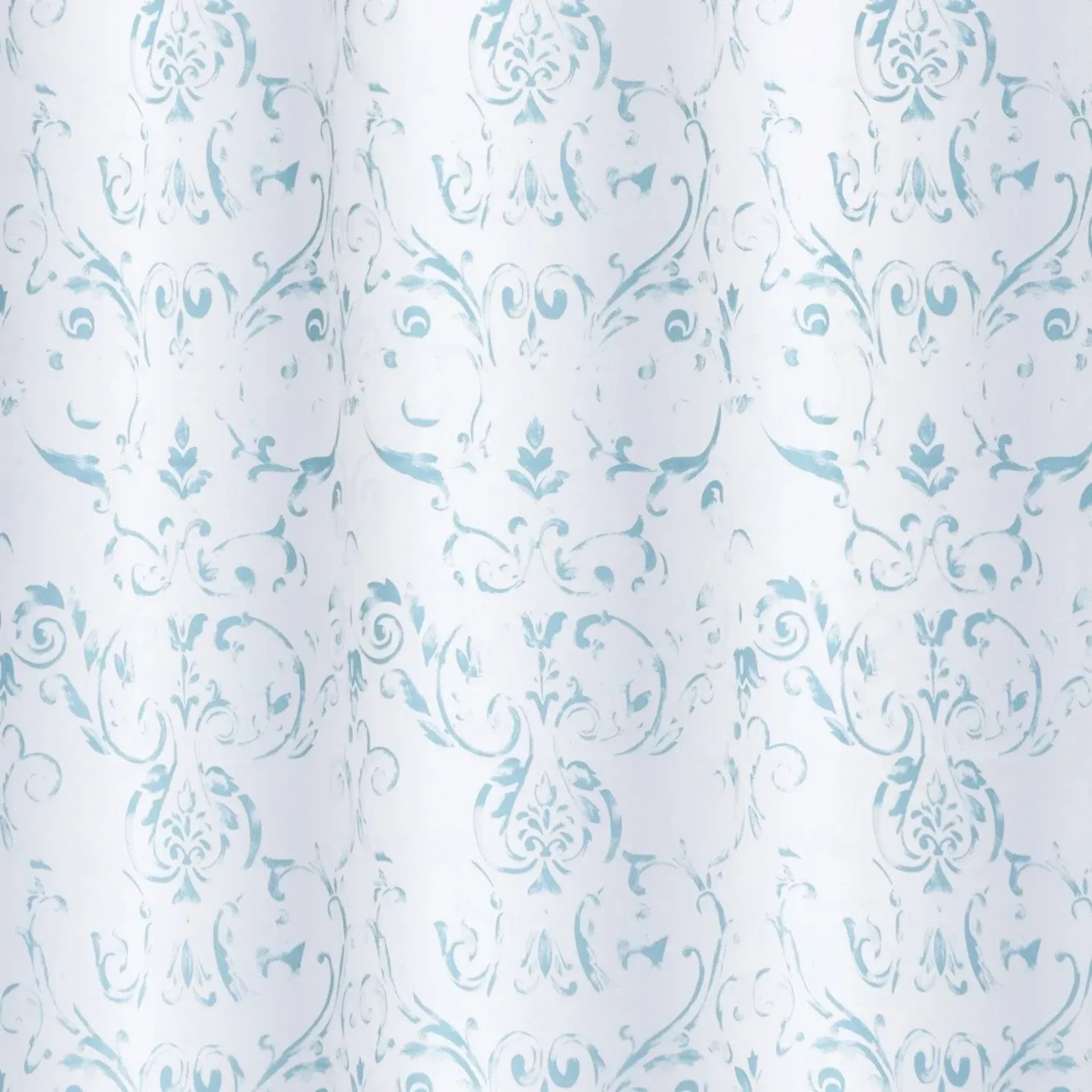 Laura Ashley Printed Peva 70 in. x 72 in. Aqua Halsted Shower Curtain