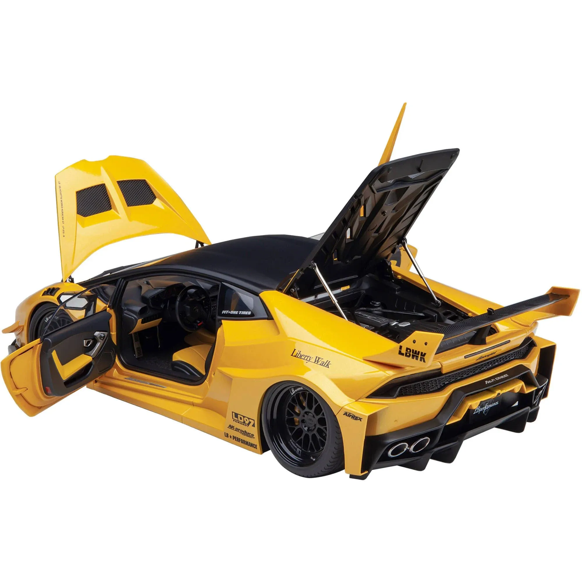 AUTOart 79127 1/18 Liberty Walk LB Silhouette Works Huracan GT Metallic Yellow