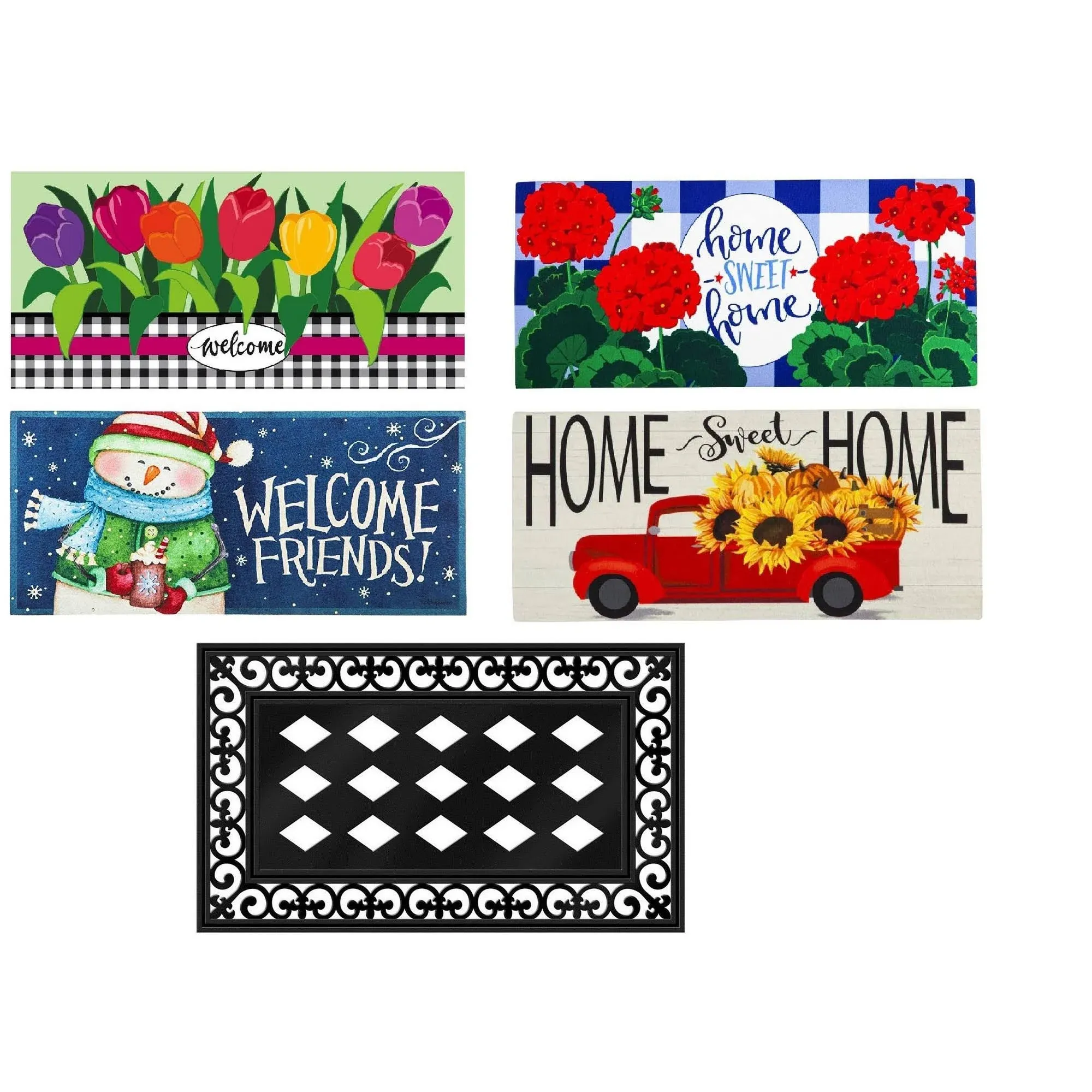 Evergreen Sassafras Seasonal Interchangeable Doormats (Set of 5)