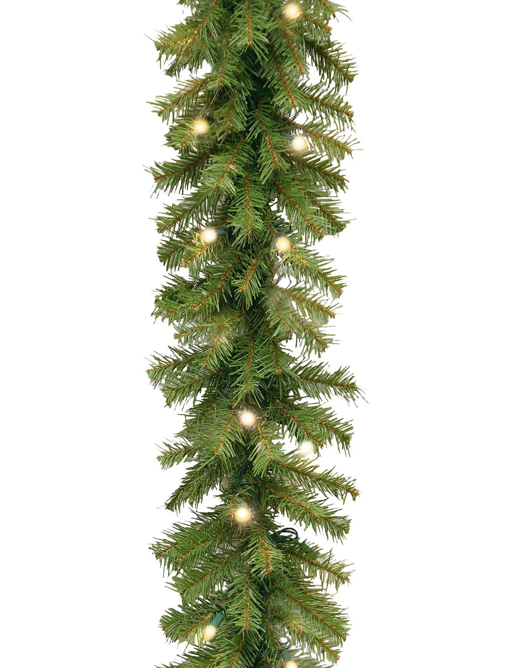 9 ft. Christmas Norwood Fir Garland with Battery Operated Dual Color LED Lights