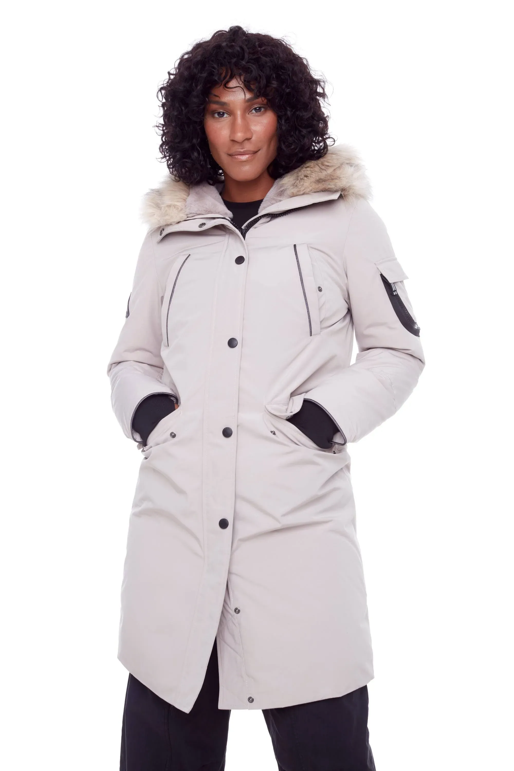 Alpine North Laurentian | Women&apos;s Vegan Down (Recycled) Long Parka, Taupe