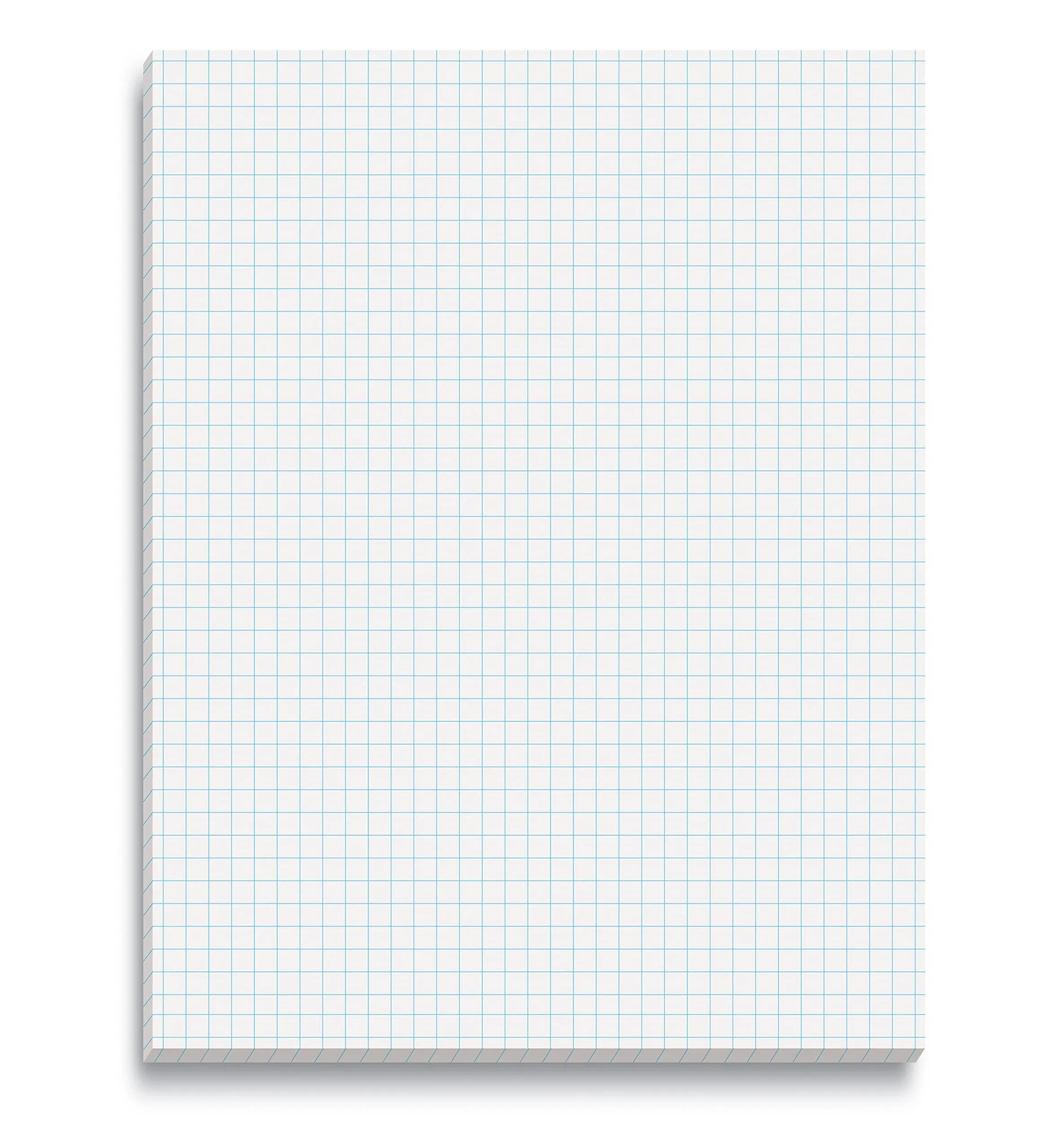 Better Office Products Graph Paper Pad, 8.5" x 11", 50 Sheets, Double Sided, White, 4x4 Blue Quad Rule, Easy Tear, Grid Paper, Graph Paper