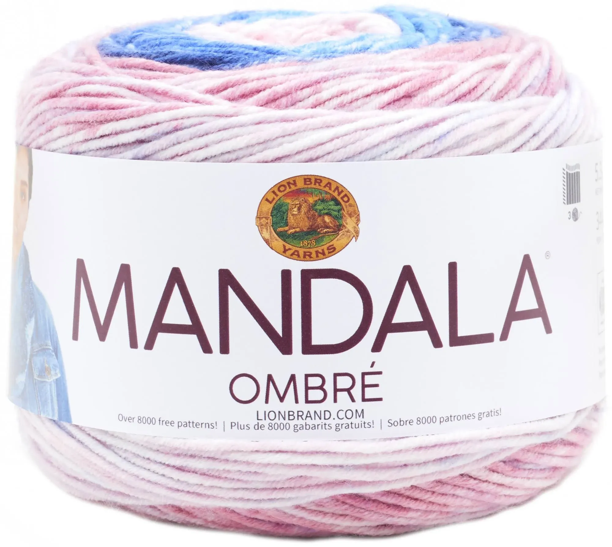 Lion Brand Mandala Ombre Yarn - Pure, 344 yards