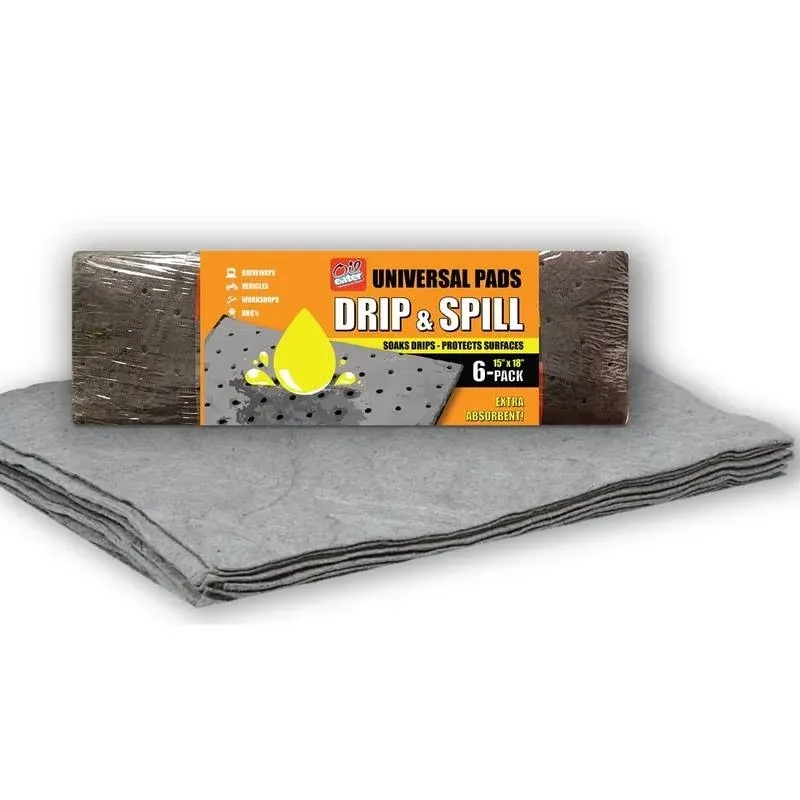 Oil Eater Absorbent Grey Pads for Oil Changes, Leaks & Tools, 6-Pack