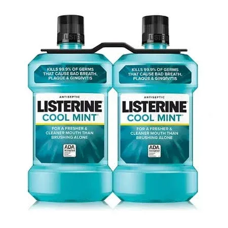 2 Pack | Listerine Antiseptic Mouthwash, Cool Mint, 1.5 L, 2 Count