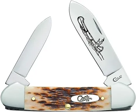 CASE XX WR Pocket Knife Amber Jigged Bone Canoe Cv Item #263 - (62131 Cv) - Length Closed: 3 5/8 Inches