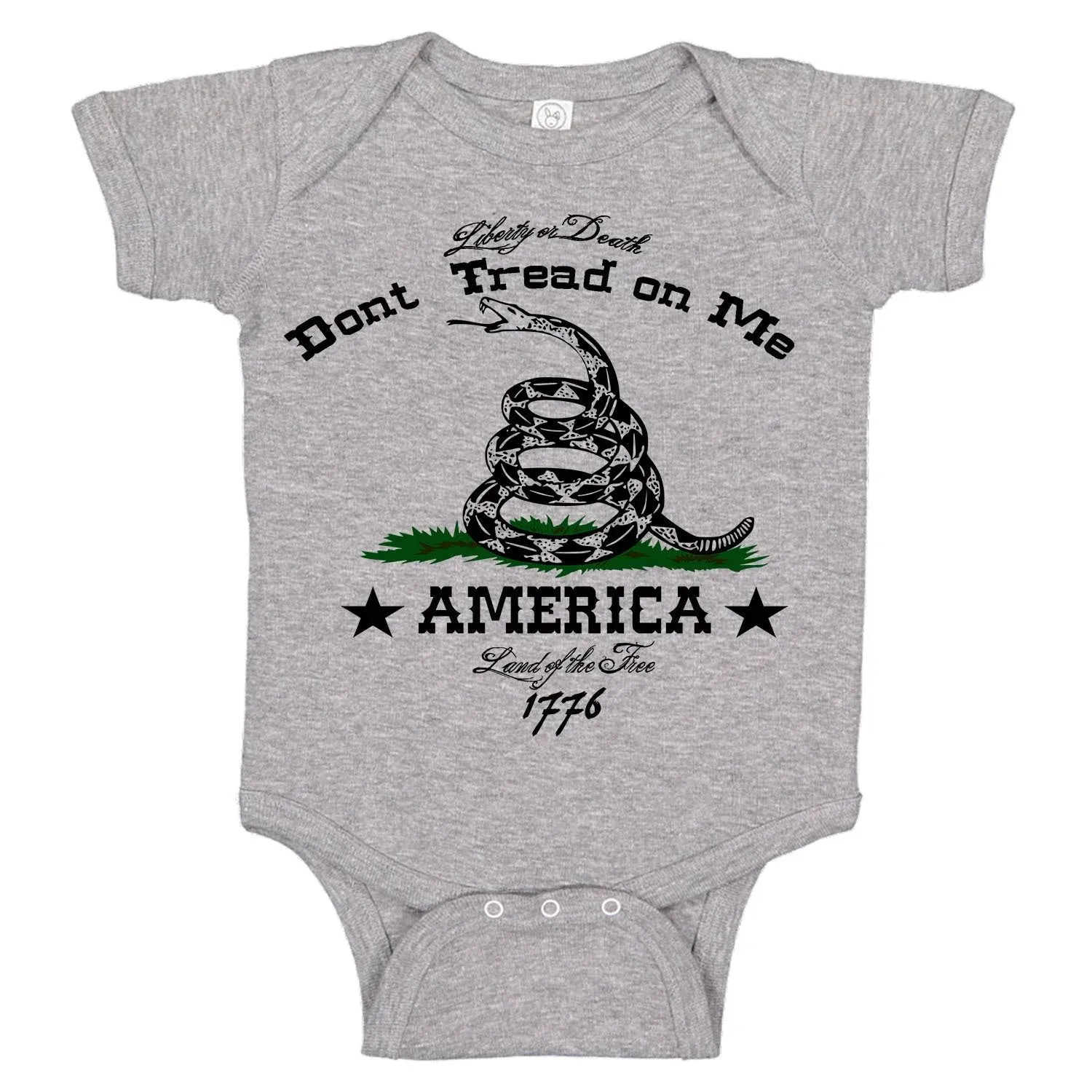 Ink Trendz® Don't Tread On Me Military Themed Gadsden Flag Baby Bodysuit Romper