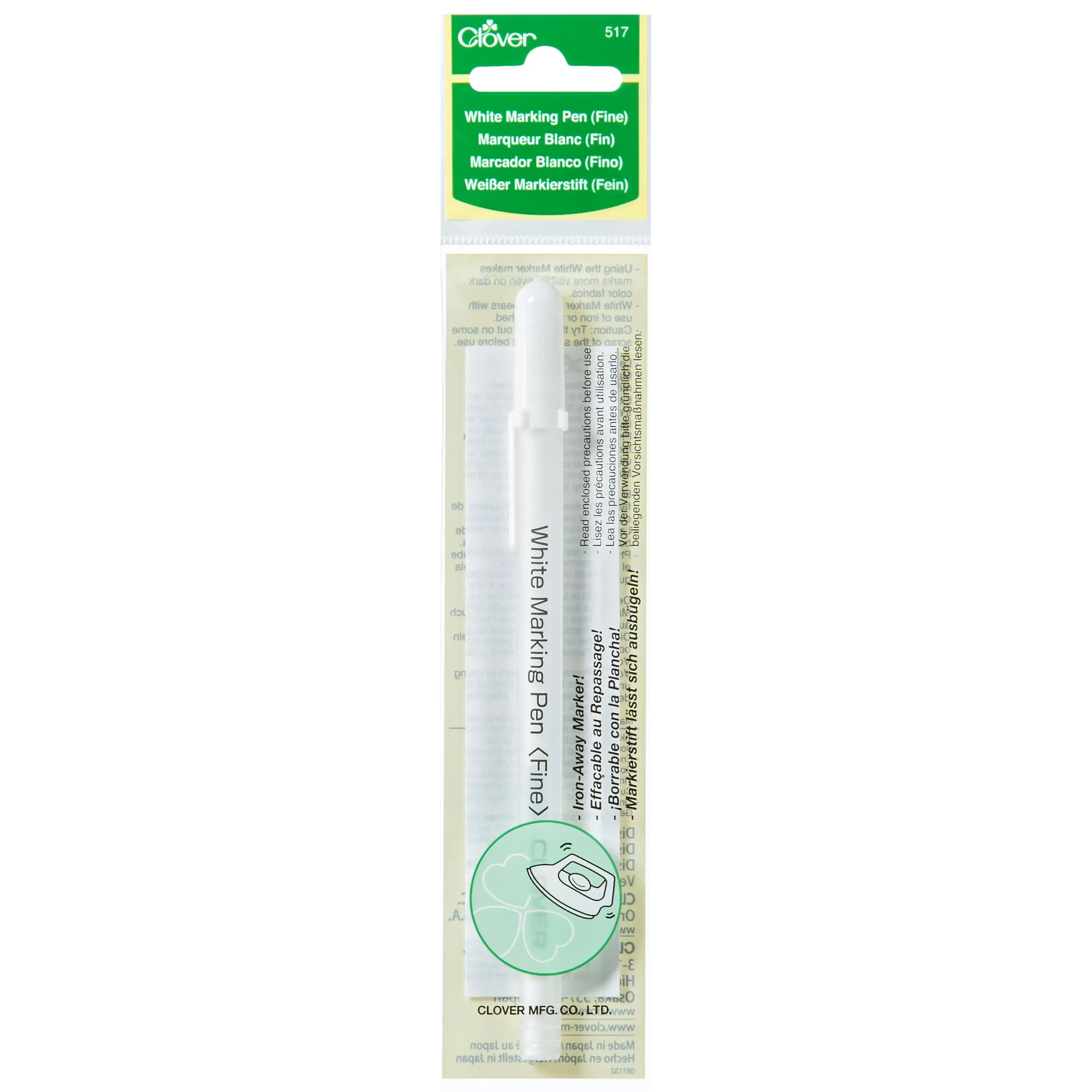 Clover Water Soluble Marking Pen Fine White