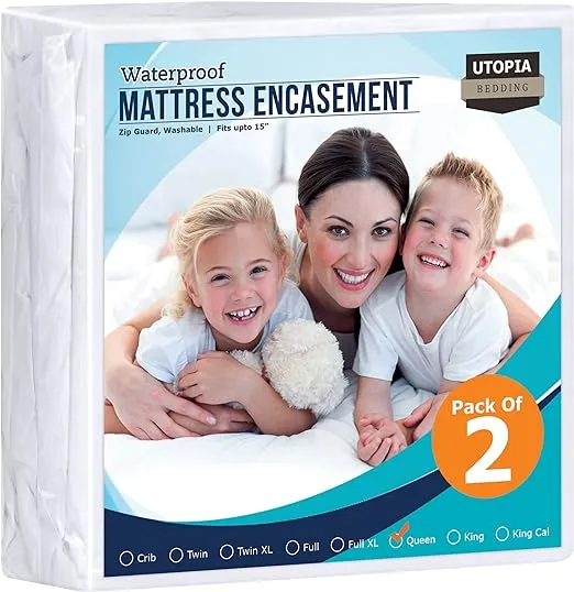 Utopia Bedding Zippered Mattress Encasement 100% Waterproof and Bed Bug Proof Mattress Protector