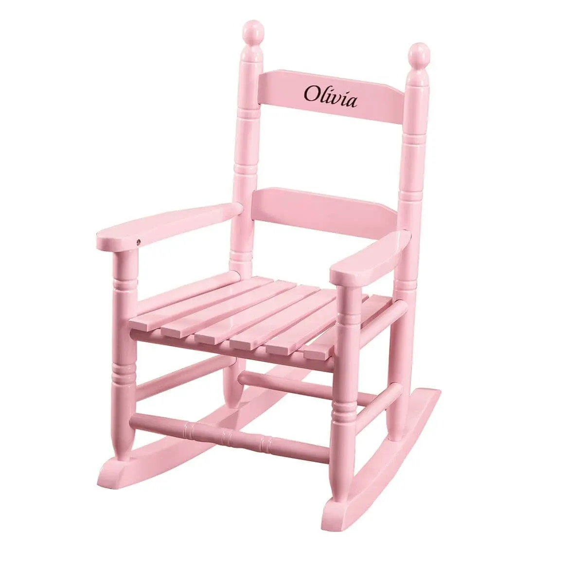 Miles Kimball Personalized Pink Children's Rocker - Black Font