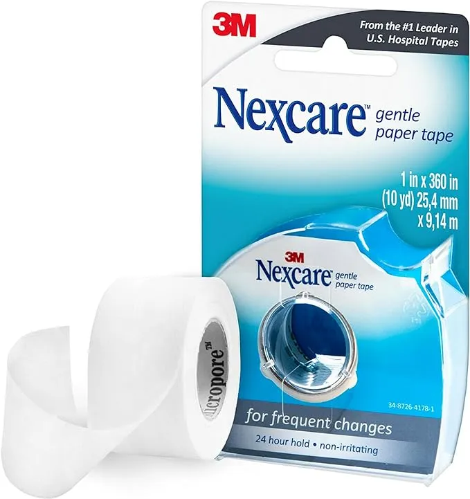 Nexcare Gentle Paper Tape Dispenser, 1" x 10 yds