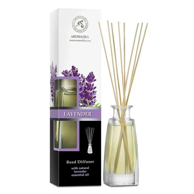 Reed Diffuser with Natural Essential Oil Lavender 3.4 Fl Oz - Lavanda Purple 