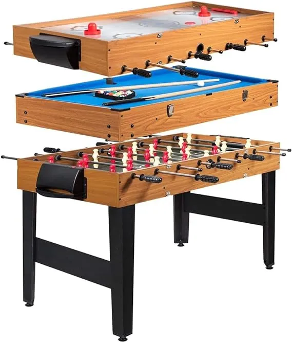 ARLIME 3 in 1 Combo Game Table 48 Foosball Table W Billiards Soccer Hockey Wood ...