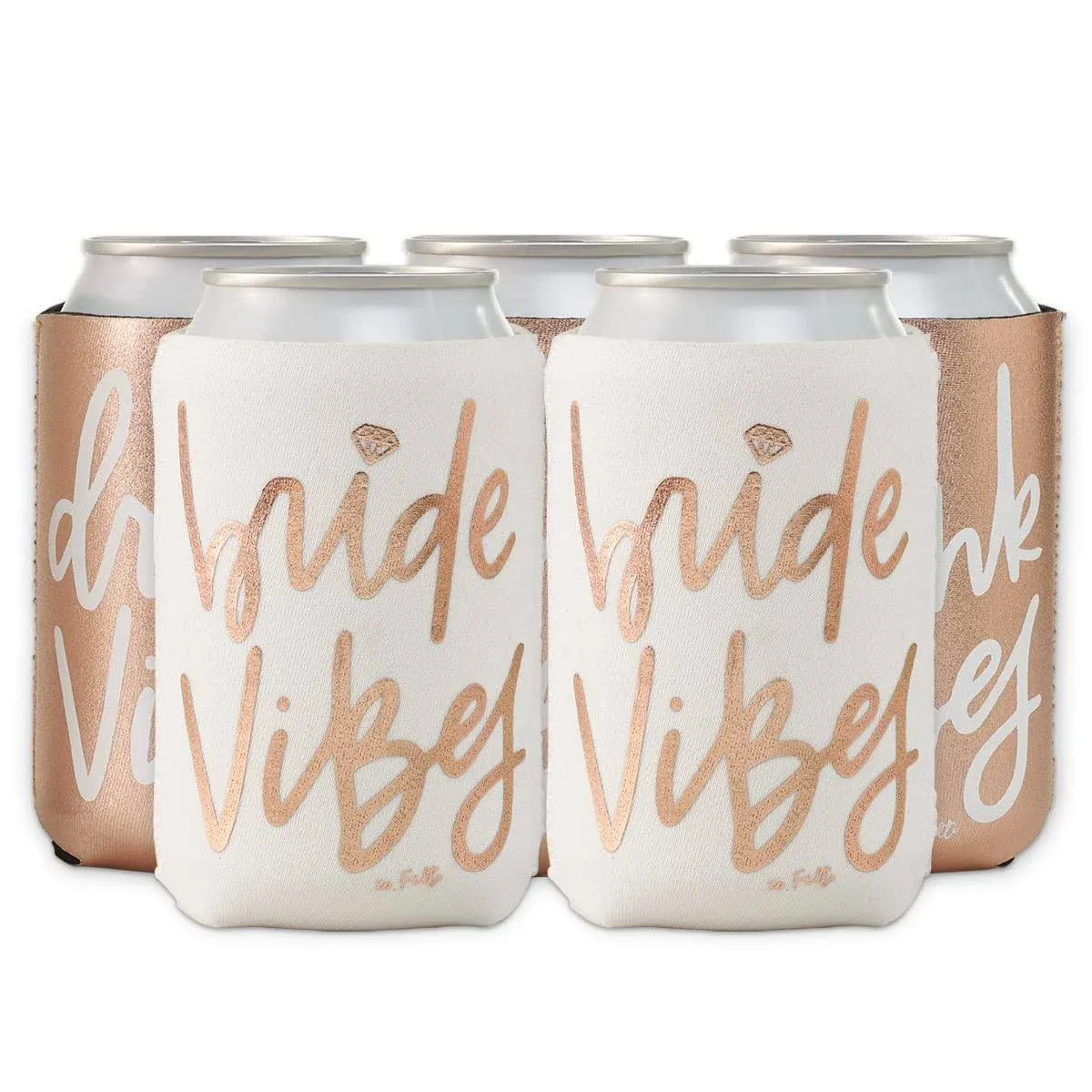 NWOT Rose gold + white drink koozies for bachelorette party/wedding day/favors