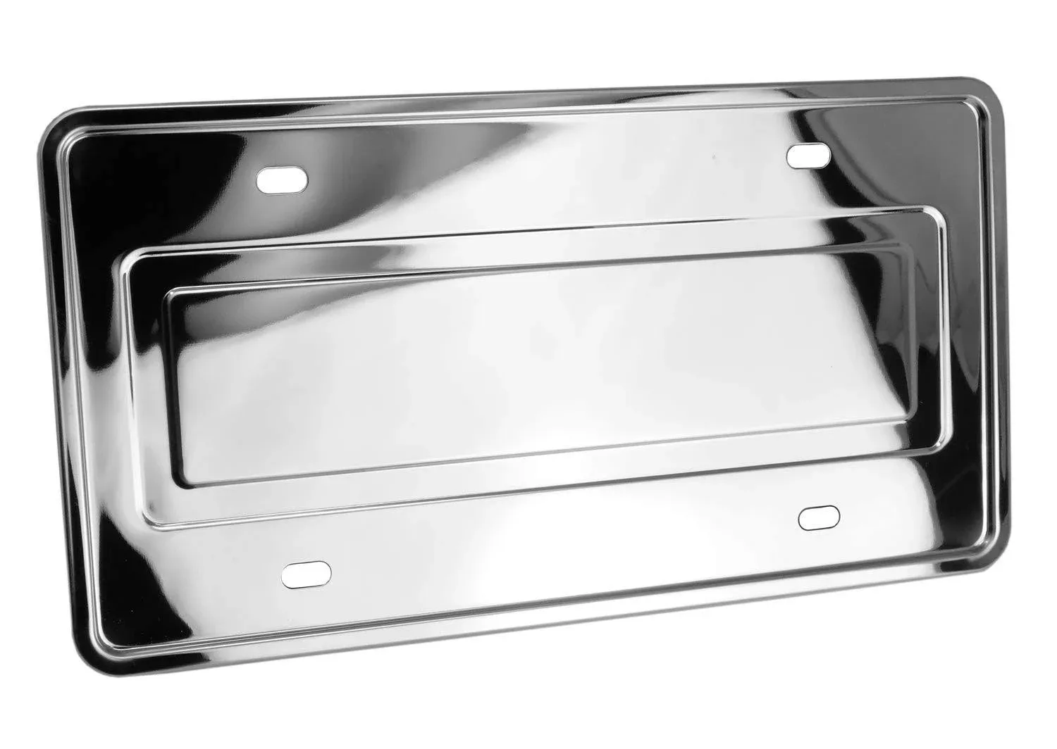 LFPartS Stainless Steel License Plate Backing Reinforce Holder/Bracket Chrome 