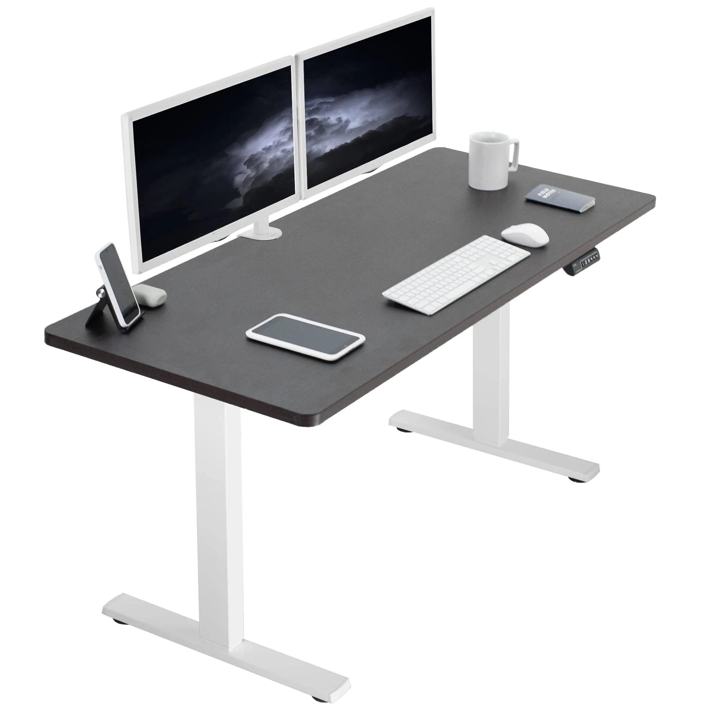 VIVO DESK-KIT-16 1B SOLID TOP 59 INCH SINGLE MOTOR ELECTRIC DESK WITH PUSH BUTTON MEMORY CONTROLLER