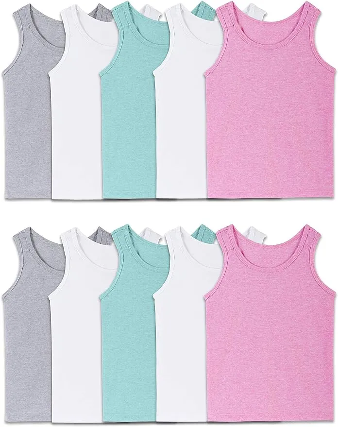 Fruit of The Loom Toddler Girl Undershirts, 10 Pack Layering Tank Tops, Toddler Girl's, Size: 2T/3T