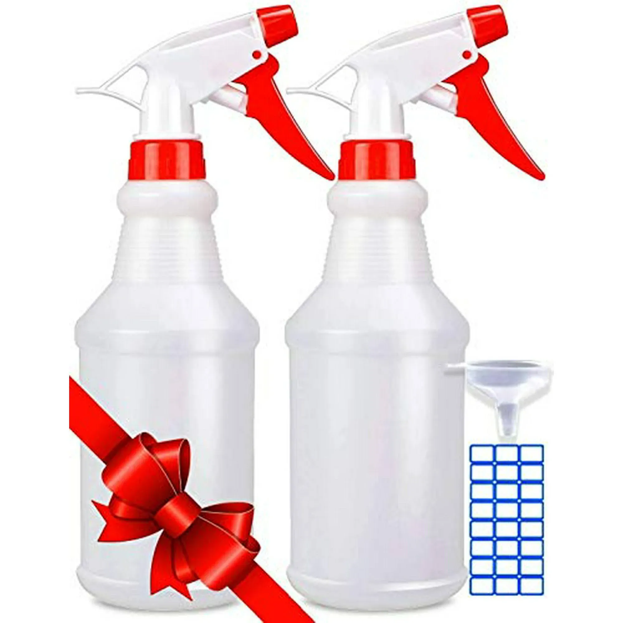 JohnBee Empty Spray Bottles (16oz/2Pack) - Adjustable Spray Bottles for Cleaning Solutions - No Leak and Clog - HDPE spray bottle For Plants, Pet, Vinegar, BBQ, and Rubbing Alcohol