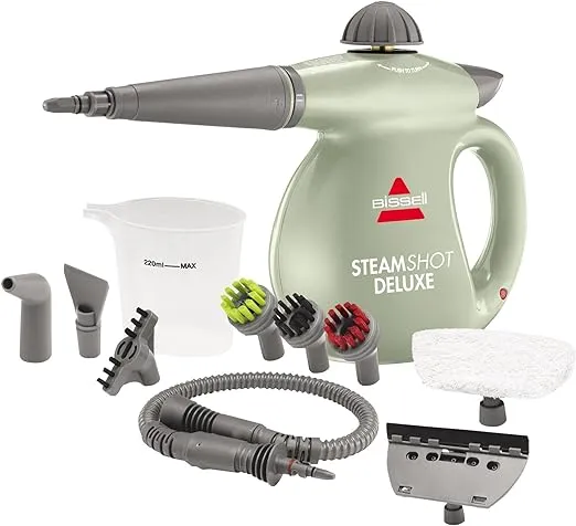 BISSELL SteamShot Hard Surface Steam Cleaner with Natural Sanitization, Multi-Surface Tools Included to Remove Dirt, Grime, Grease, and More, 39N75