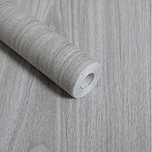 Walldecor1 Gray Wood Grain Self Adhesive Shelf Liner