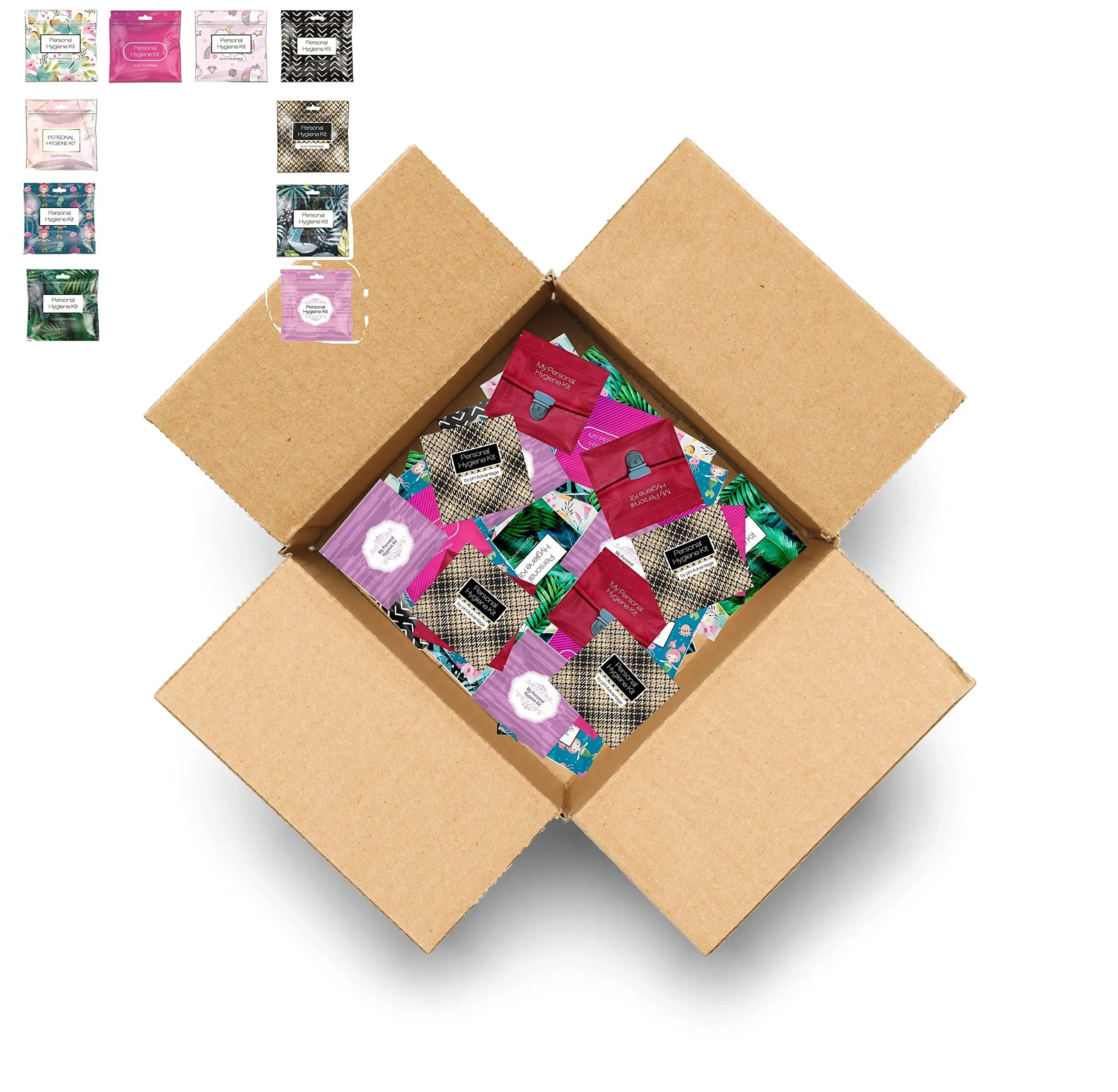 Assorted Menstrual Kit All-in-One 60 Pack | Convenience on The Go | Period Kit Pack for Travelling, Tweens & Teenagers or just When You’re Out | Individually Wrapped Feminine Hygiene Product